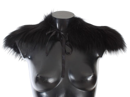 Écharpe à col en fourrure de renard noir Dolce &amp; Gabbana