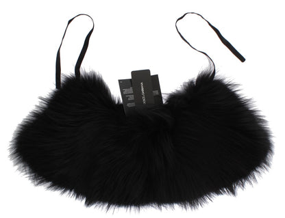 Écharpe à col en fourrure de renard noir Dolce &amp; Gabbana