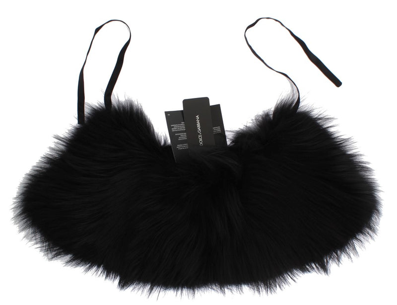 Écharpe à col en fourrure de renard noir Dolce &amp; Gabbana