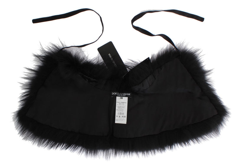 Écharpe à col en fourrure de renard noir Dolce &amp; Gabbana