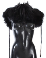 Écharpe à col et épaules en fourrure de renard noir Dolce &amp; Gabbana