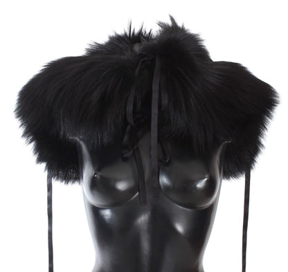 Écharpe à col et épaules en fourrure de renard noir Dolce &amp; Gabbana