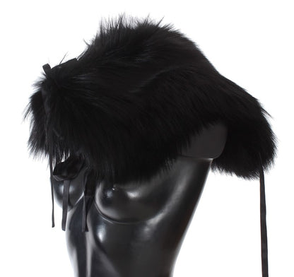 Écharpe à col et épaules en fourrure de renard noir Dolce &amp; Gabbana