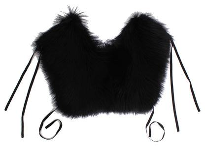 Écharpe à col et épaules en fourrure de renard noir Dolce &amp; Gabbana