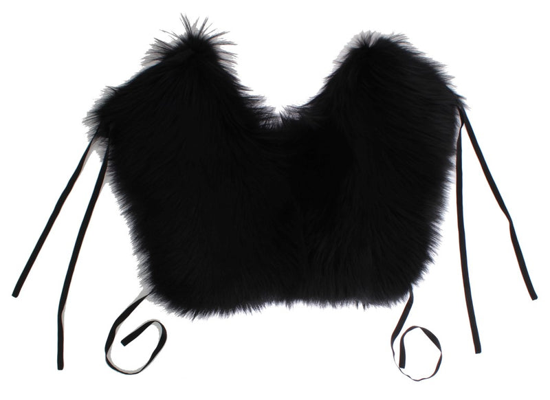 Écharpe à col et épaules en fourrure de renard noir Dolce &amp; Gabbana