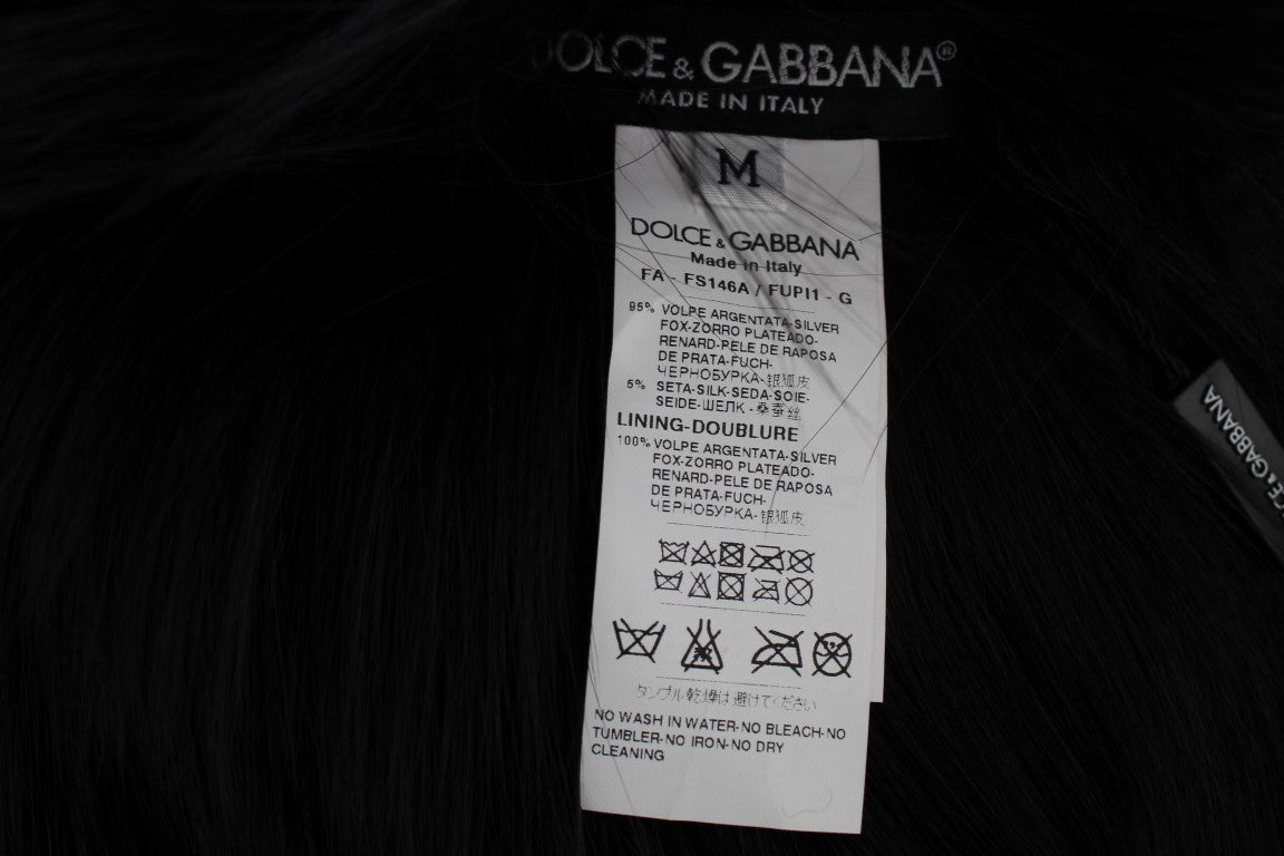 Écharpe à col et épaules en fourrure de renard noir Dolce &amp; Gabbana