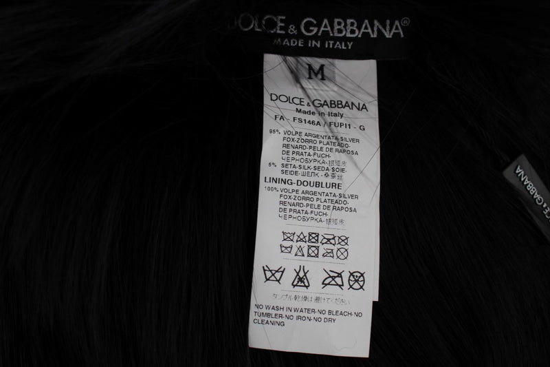 Écharpe à col et épaules en fourrure de renard noir Dolce &amp; Gabbana