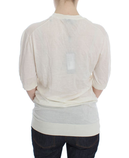 Pull en cachemire 100% blanc de Dolce & Gabbana
