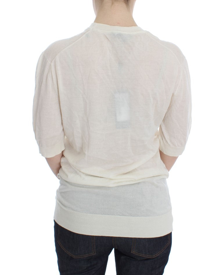 Pull en cachemire 100% blanc de Dolce &amp; Gabbana