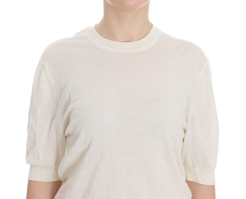 Pull en cachemire 100% blanc de Dolce &amp; Gabbana