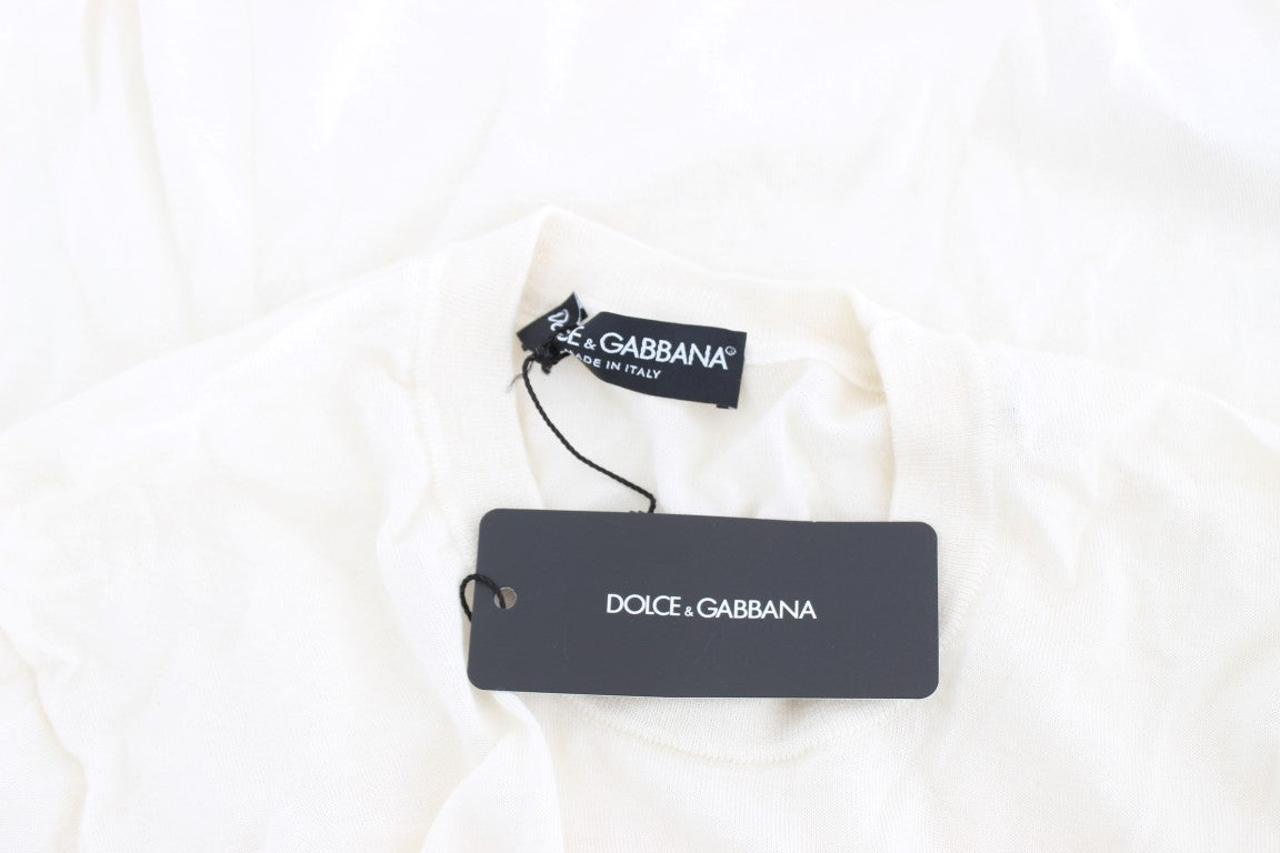 Pull en cachemire 100% blanc de Dolce & Gabbana