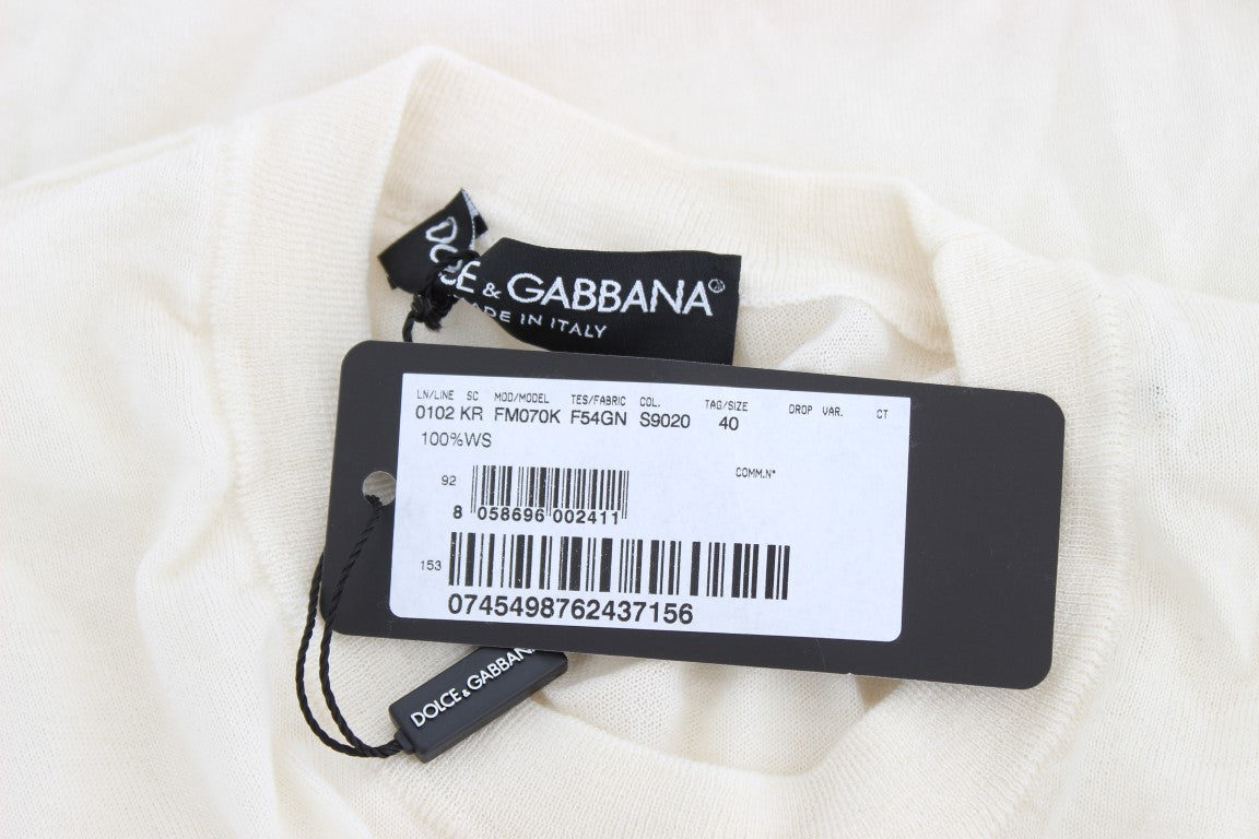 Pull en cachemire 100% blanc de Dolce &amp; Gabbana