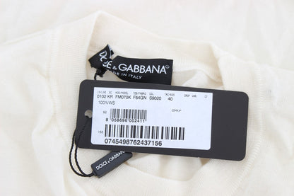 Pull en cachemire 100% blanc de Dolce & Gabbana