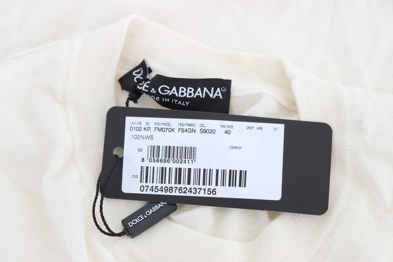 Pull en cachemire 100% blanc de Dolce &amp; Gabbana