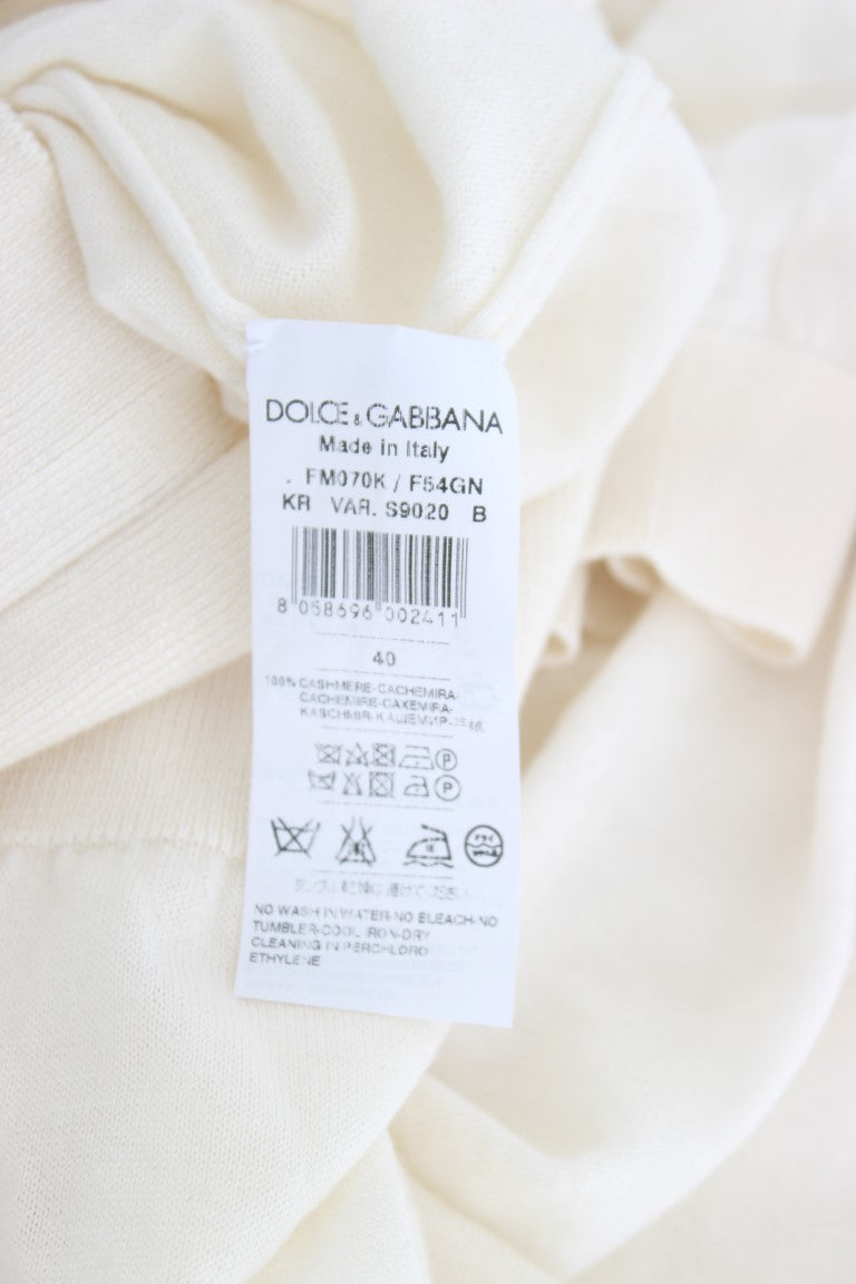 Pull en cachemire 100% blanc de Dolce &amp; Gabbana