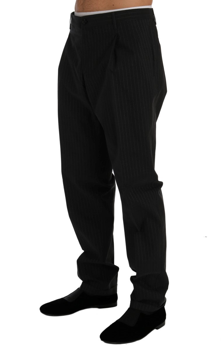 Pantalon habillé en coton rayé bleu Dolce & Gabbana