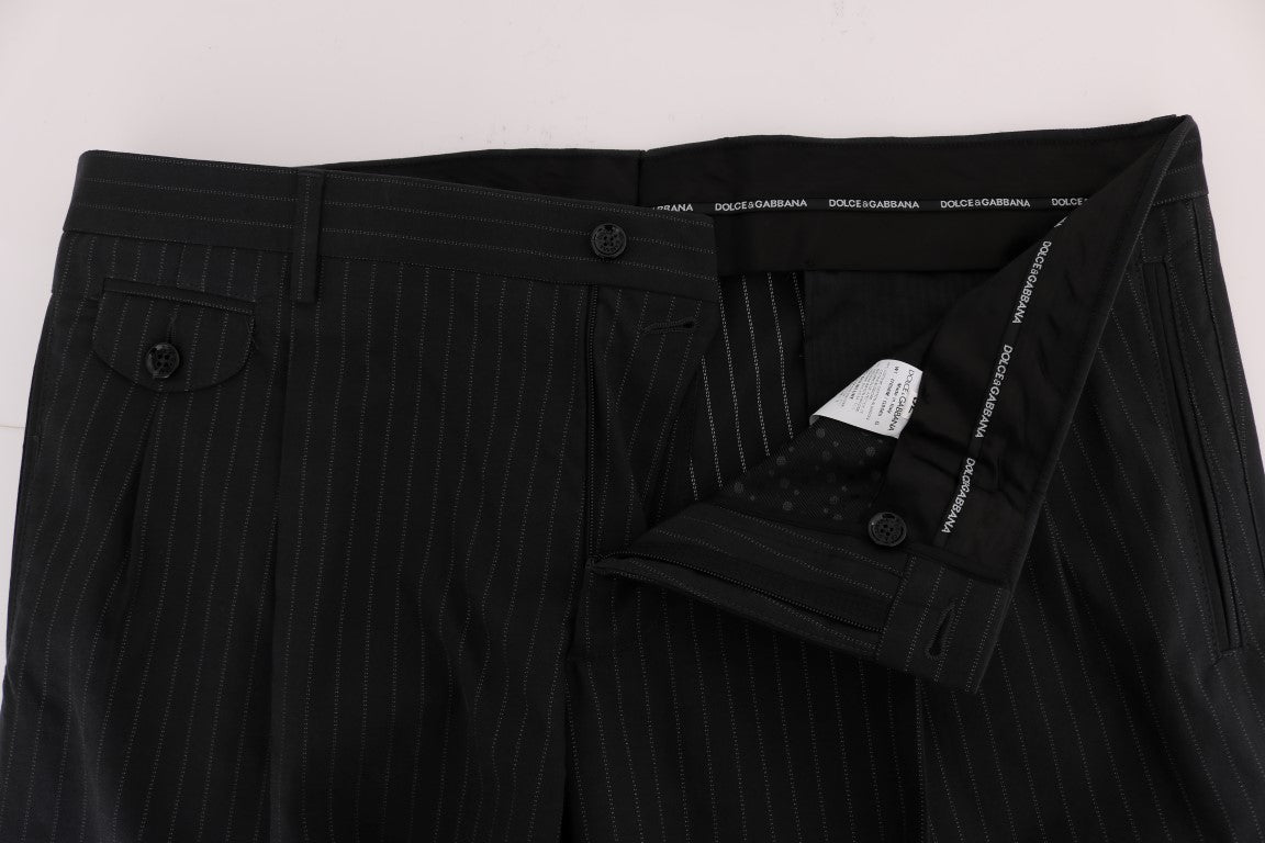 Pantalon habillé en coton rayé bleu Dolce & Gabbana