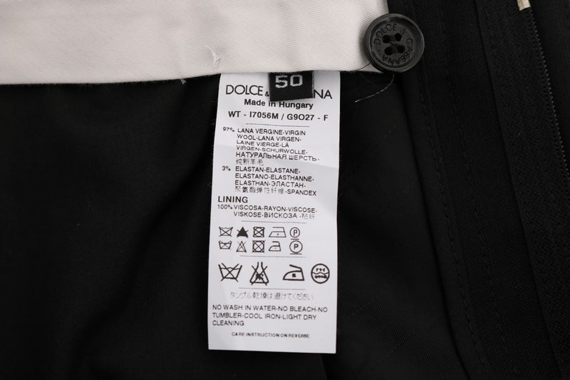 Pantalon en laine extensible rayé noir de Dolce &amp; Gabbana