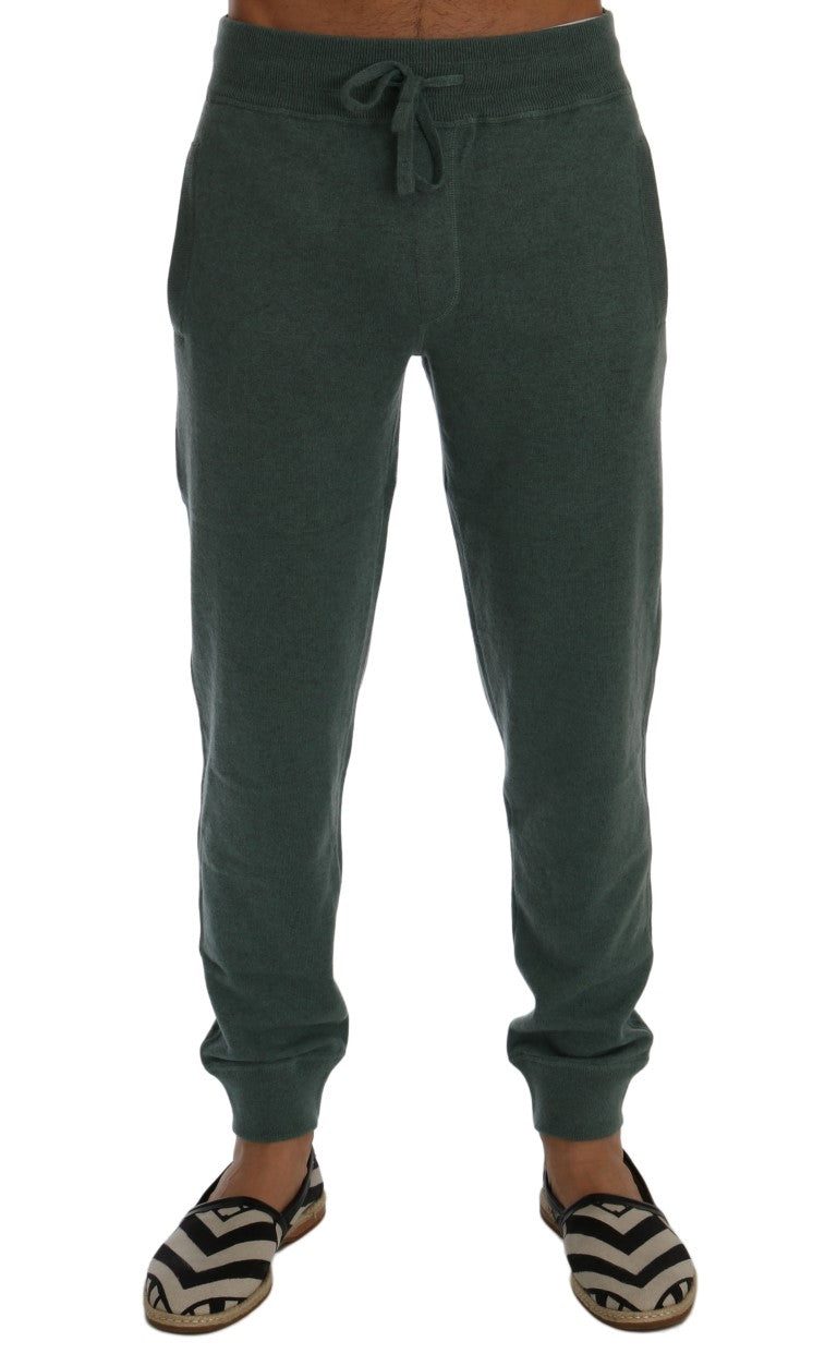 Pantalons de survêtement en cachemire vert Dolce &amp; Gabbana