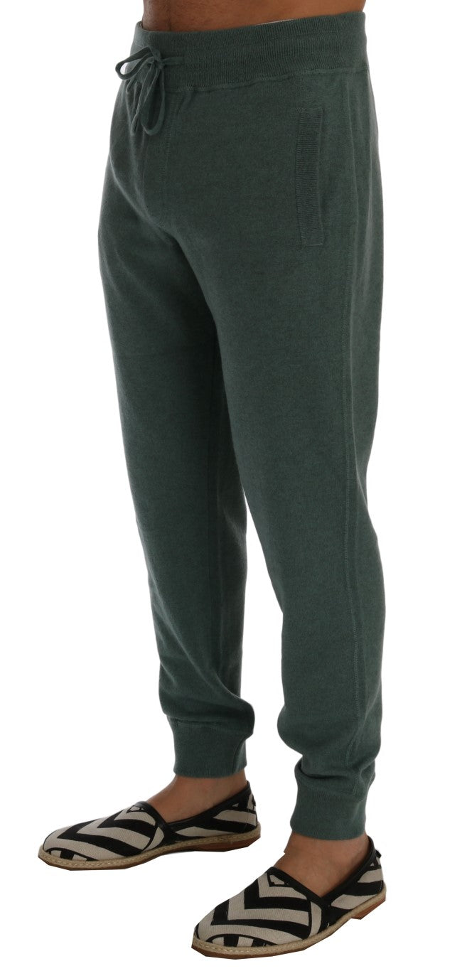 Pantalons de survêtement en cachemire vert Dolce &amp; Gabbana