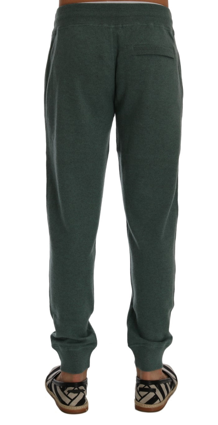 Pantalons de survêtement en cachemire vert Dolce &amp; Gabbana