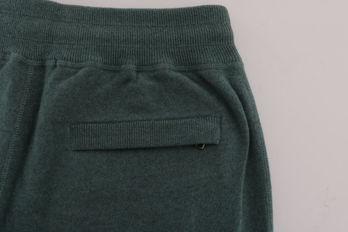 Pantalons de survêtement en cachemire vert Dolce &amp; Gabbana