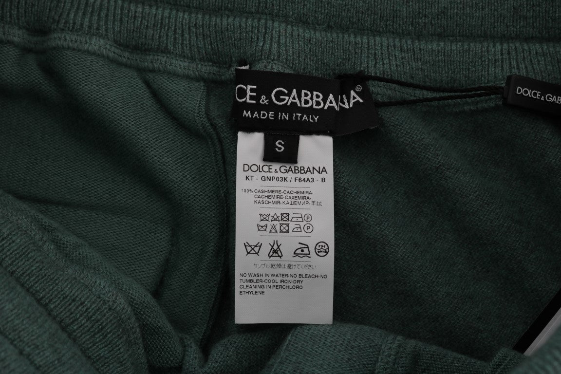 Pantalons de survêtement en cachemire vert Dolce &amp; Gabbana