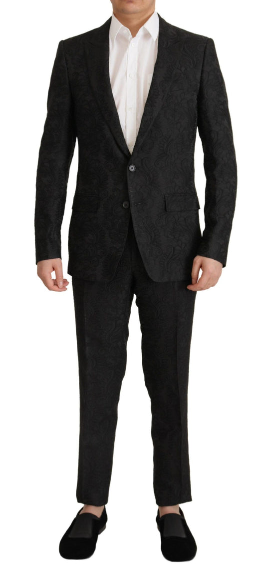 Costume formel 2 pièces MARTINI en brocart noir de Dolce & Gabbana