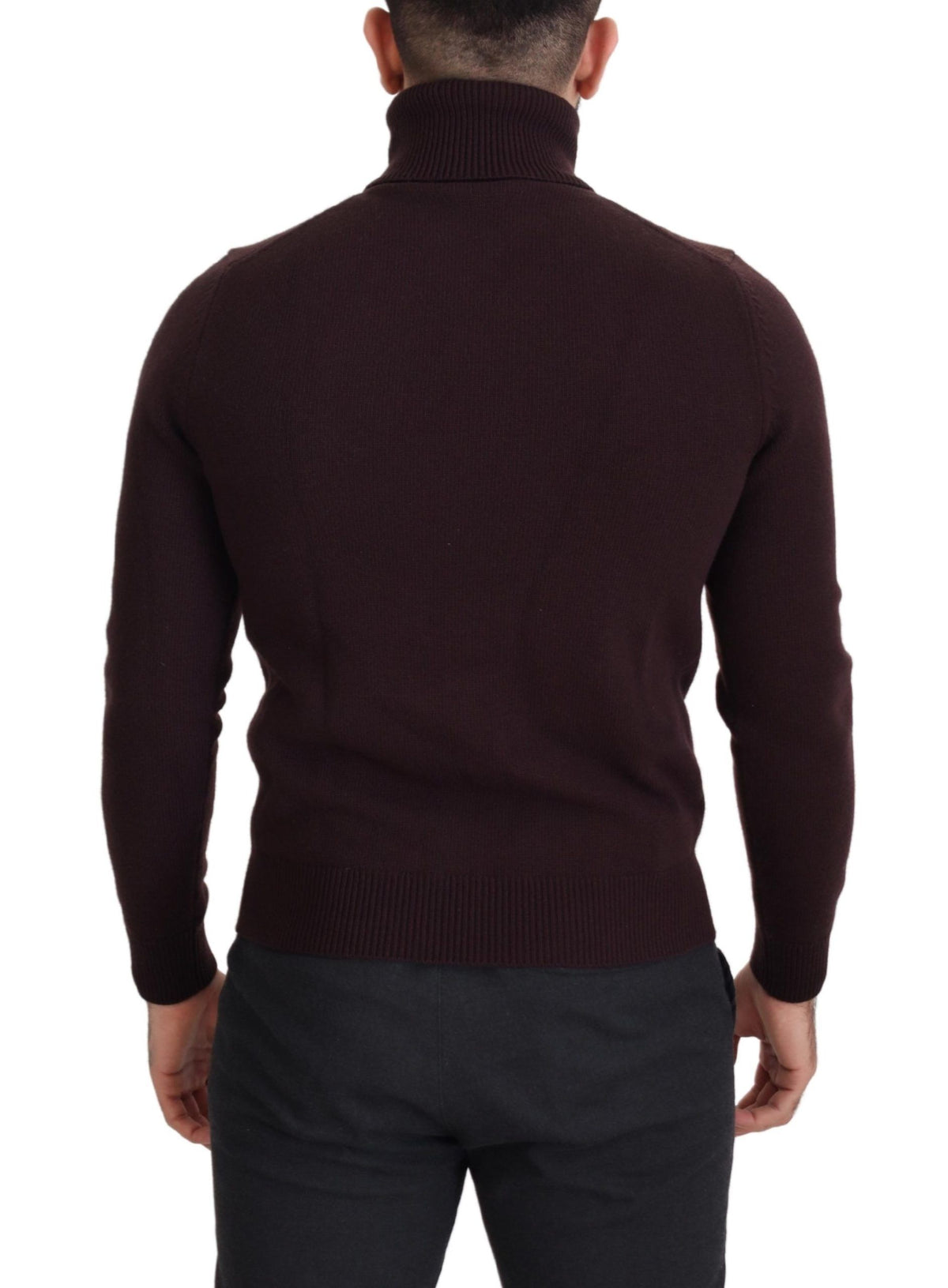 Pull en laine à col montant brun de Dolce &amp; Gabbana