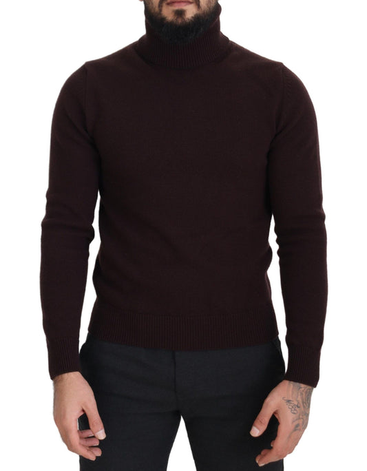 Pull en laine à col montant brun de Dolce & Gabbana
