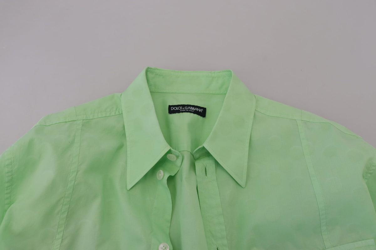 Chemise à manches longues et boutons en vert menthe de Dolce &amp; Gabbana