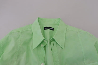 Chemise à manches longues et boutons en vert menthe de Dolce & Gabbana