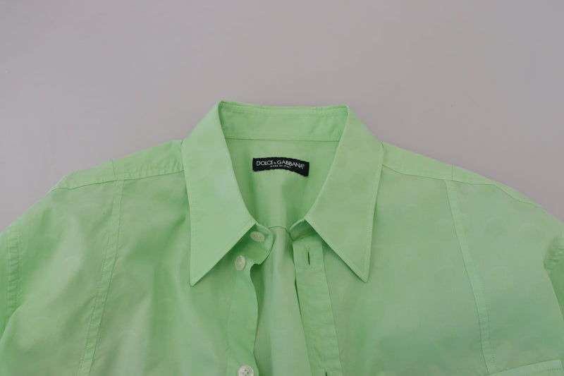 Chemise à manches longues et boutons en vert menthe de Dolce &amp; Gabbana