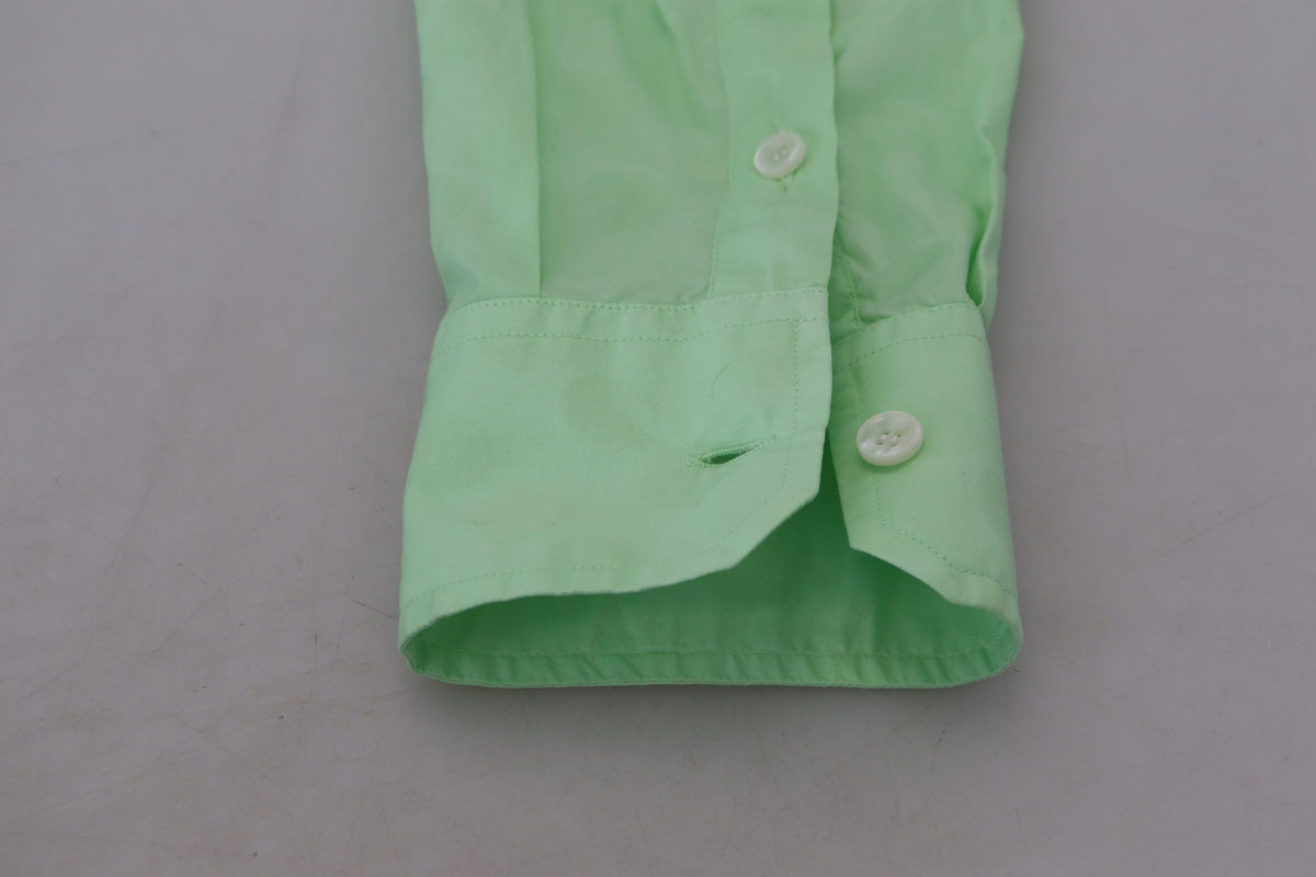 Chemise à manches longues et boutons en vert menthe de Dolce &amp; Gabbana
