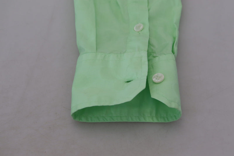 Chemise à manches longues et boutons en vert menthe de Dolce &amp; Gabbana