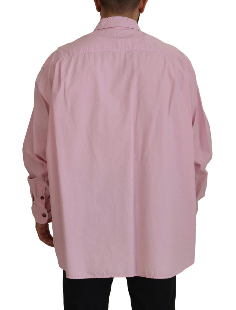 Chemise à manches longues, boutonnée, rose, décontractée de Dolce &amp; Gabbana