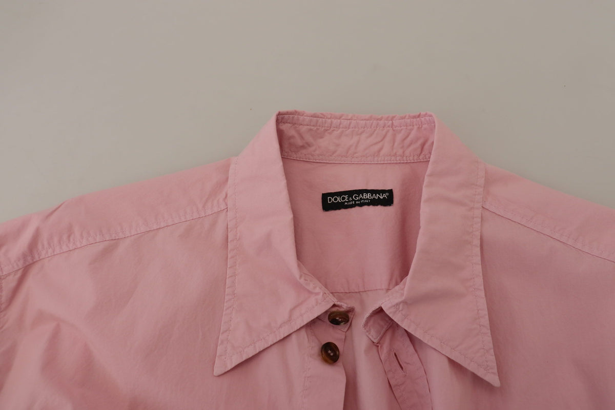 Chemise à manches longues, boutonnée, rose, décontractée de Dolce &amp; Gabbana
