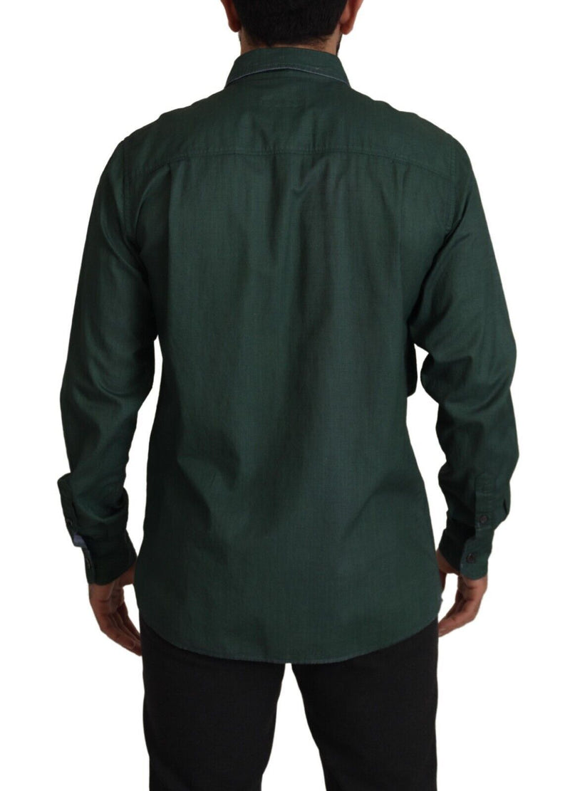 Chemise à manches longues à boutons en vert foncé de Dolce &amp; Gabbana