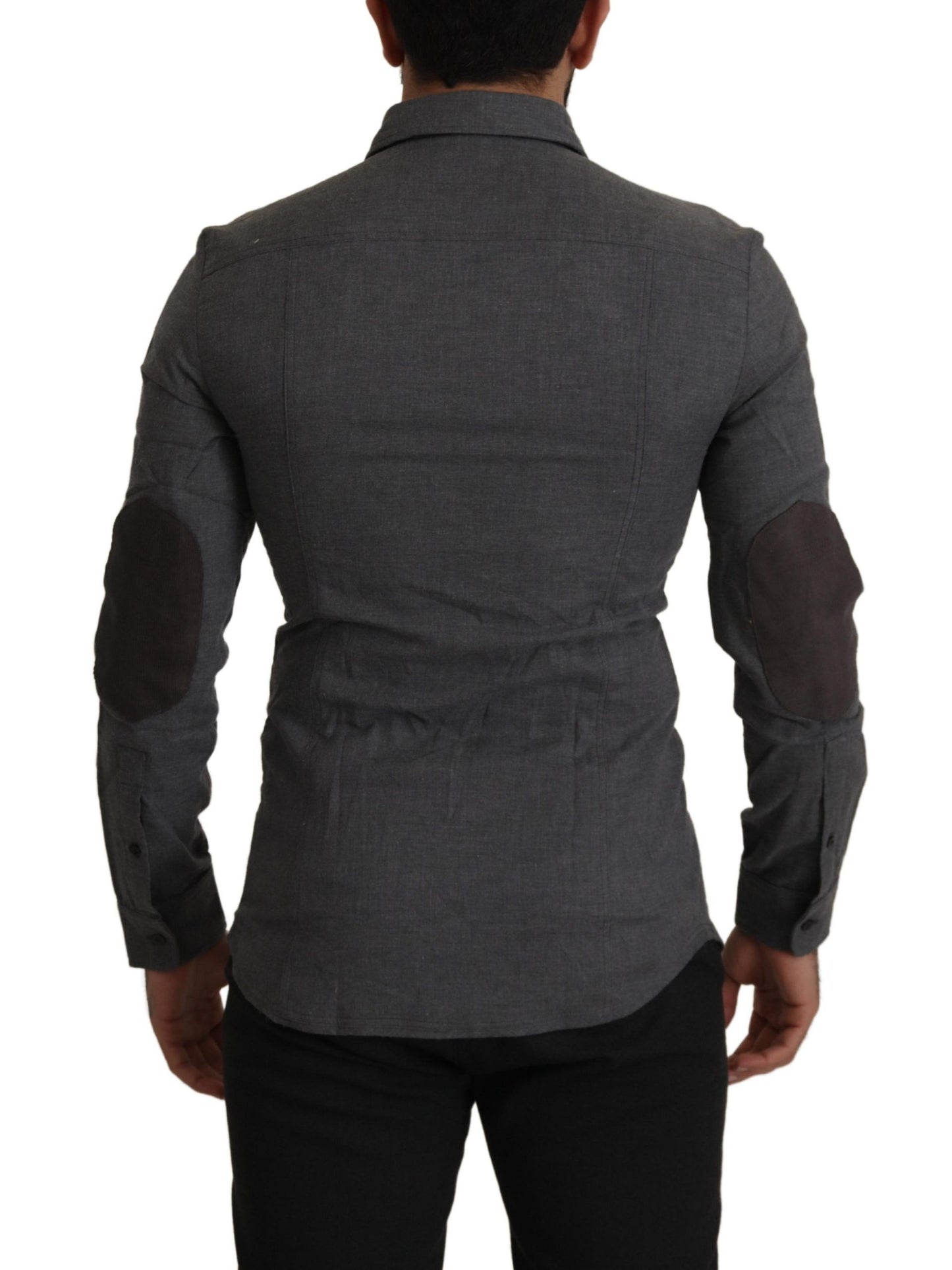 Chemise homme décontractée en coton gris foncé Costume National