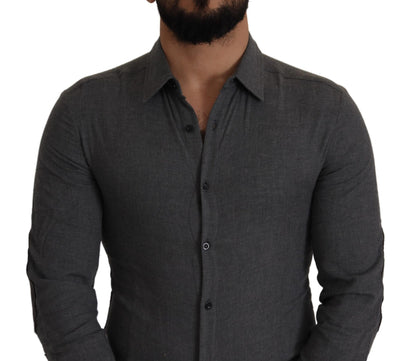 Chemise homme décontractée en coton gris foncé Costume National