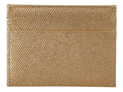 Dolce & Gabbana Gouden Leren #DGLovesLondon Dames Kaarthouder Portemonnee