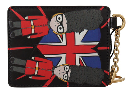 Dolce & Gabbana Zwarte Leren #DGLovesLondon Sleutelhanger Kaarthouder Muntenhouder