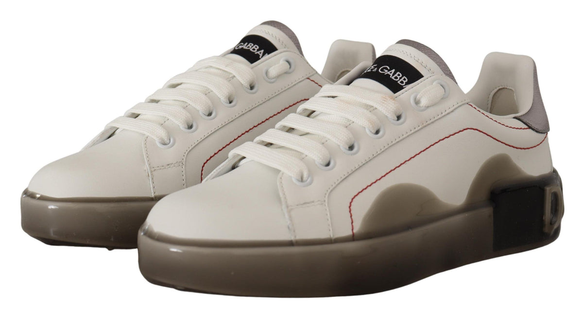 Dolce & Gabbana White Leather Portofino Sneakers for Women