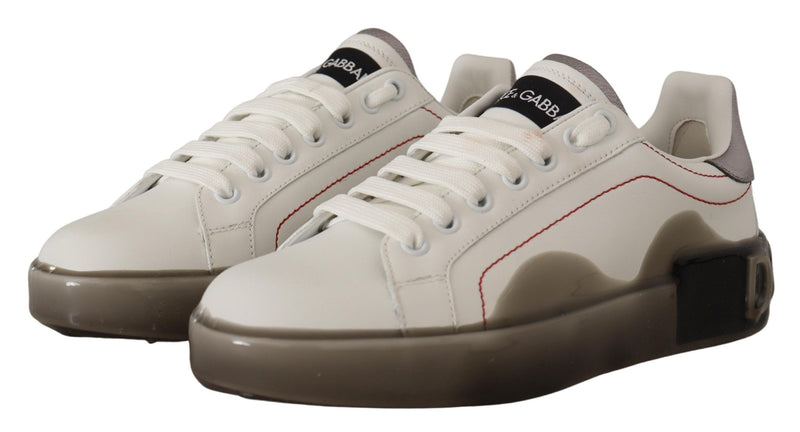 Dolce & Gabbana Portofino Sneakers en Cuir Blanc pour Femmes