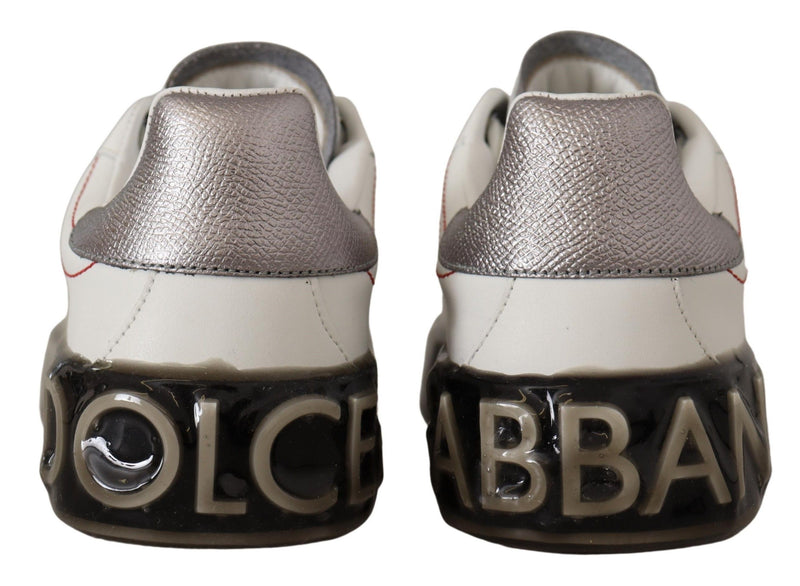 Dolce & Gabbana Portofino Sneakers en Cuir Blanc pour Femmes