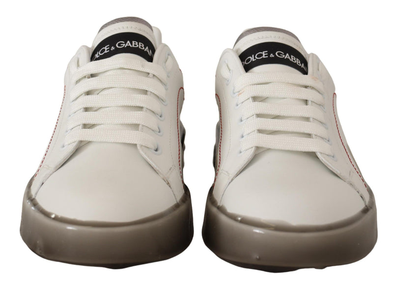 Dolce & Gabbana Portofino Sneakers en Cuir Blanc pour Femmes