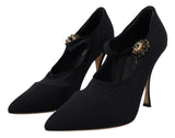Dolce & Gabbana Black Socks Stretch Crystal Pumps