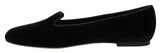 Dolce & Gabbana Black Velvet Slip-On Loafers Flats Shoes