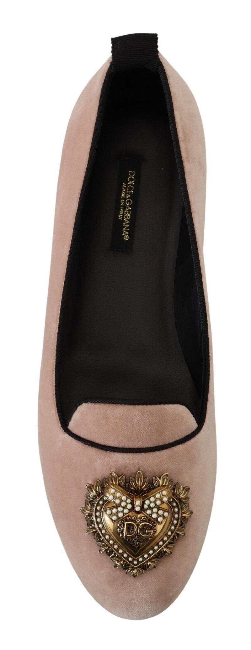 Dolce & Gabbana Pink Velvet Slip-On Loafers Flats Shoes
