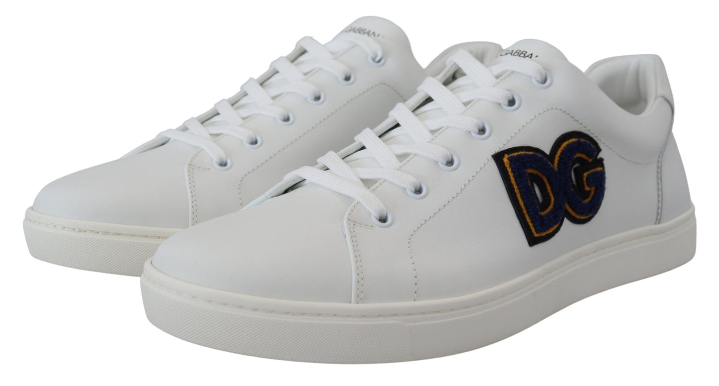 Sneakers basses en cuir blanc avec logo DG de Dolce & Gabbana
